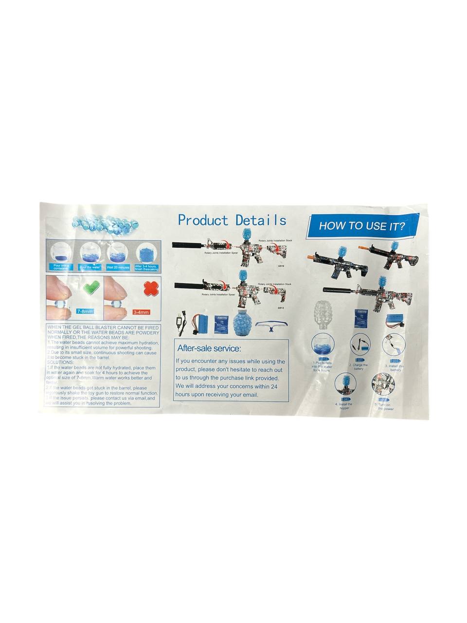 تفنگ m۴16 تیر ژله ای شارژی